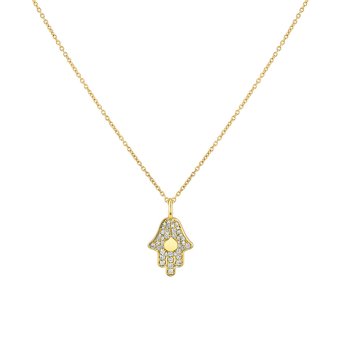 14K Éternelle Diamond Hamsa Hand Pendant