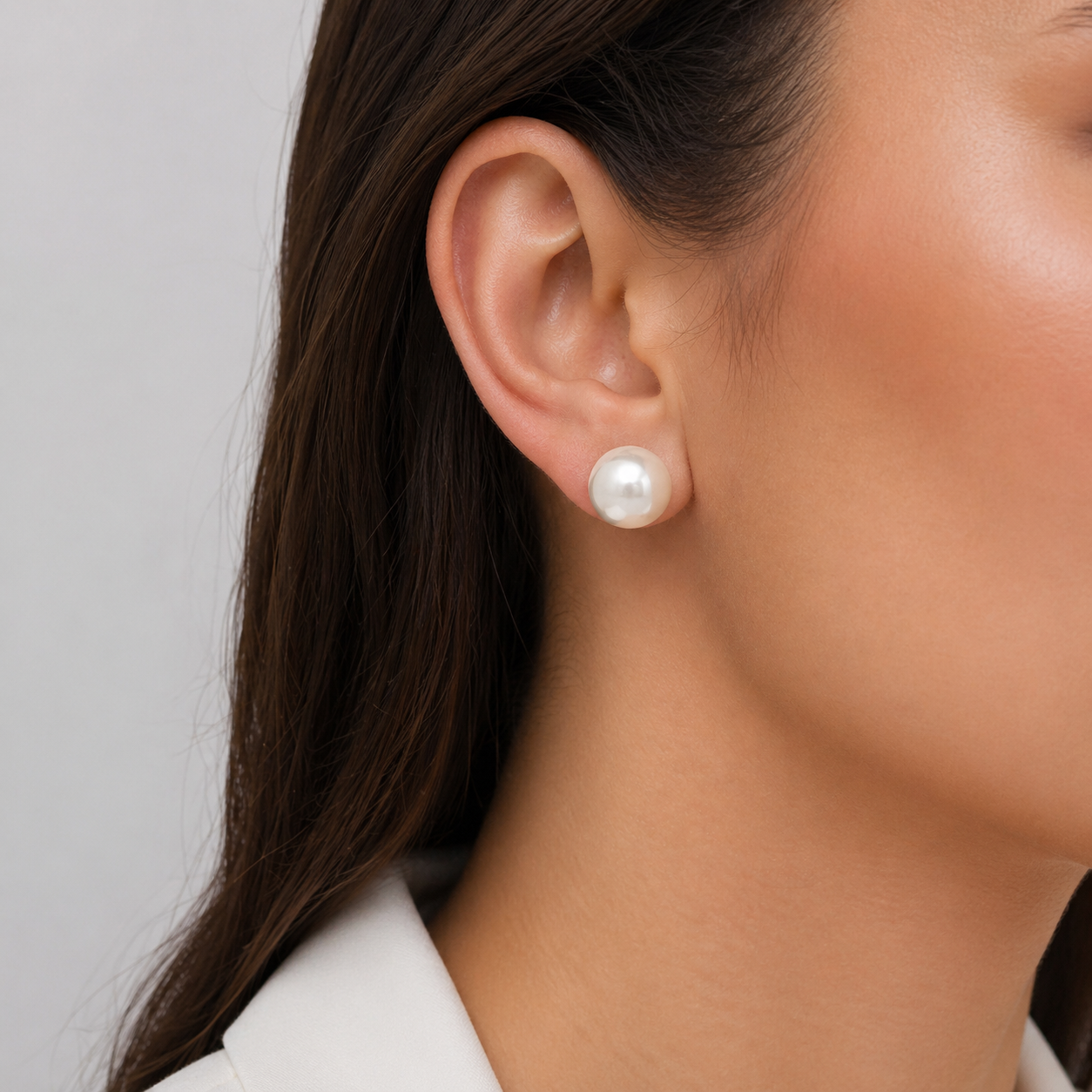 White Gold South Sea Pearl Studs