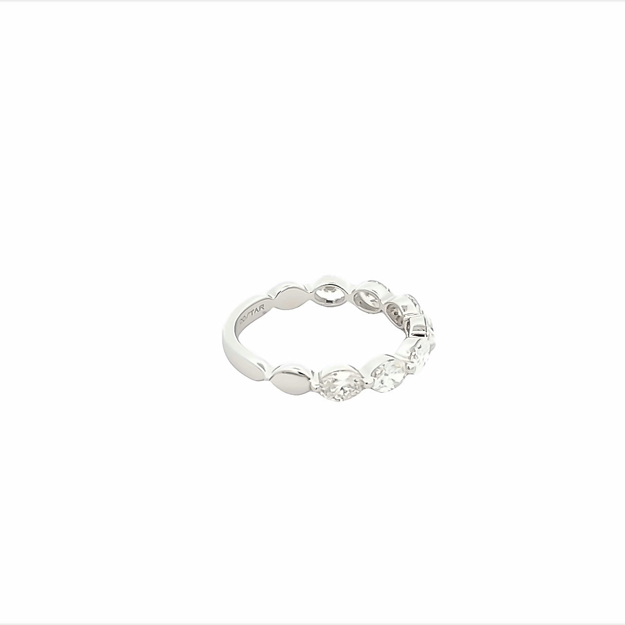 14K White Gold Oval Diamond Stackable Ring (1.32ctw)