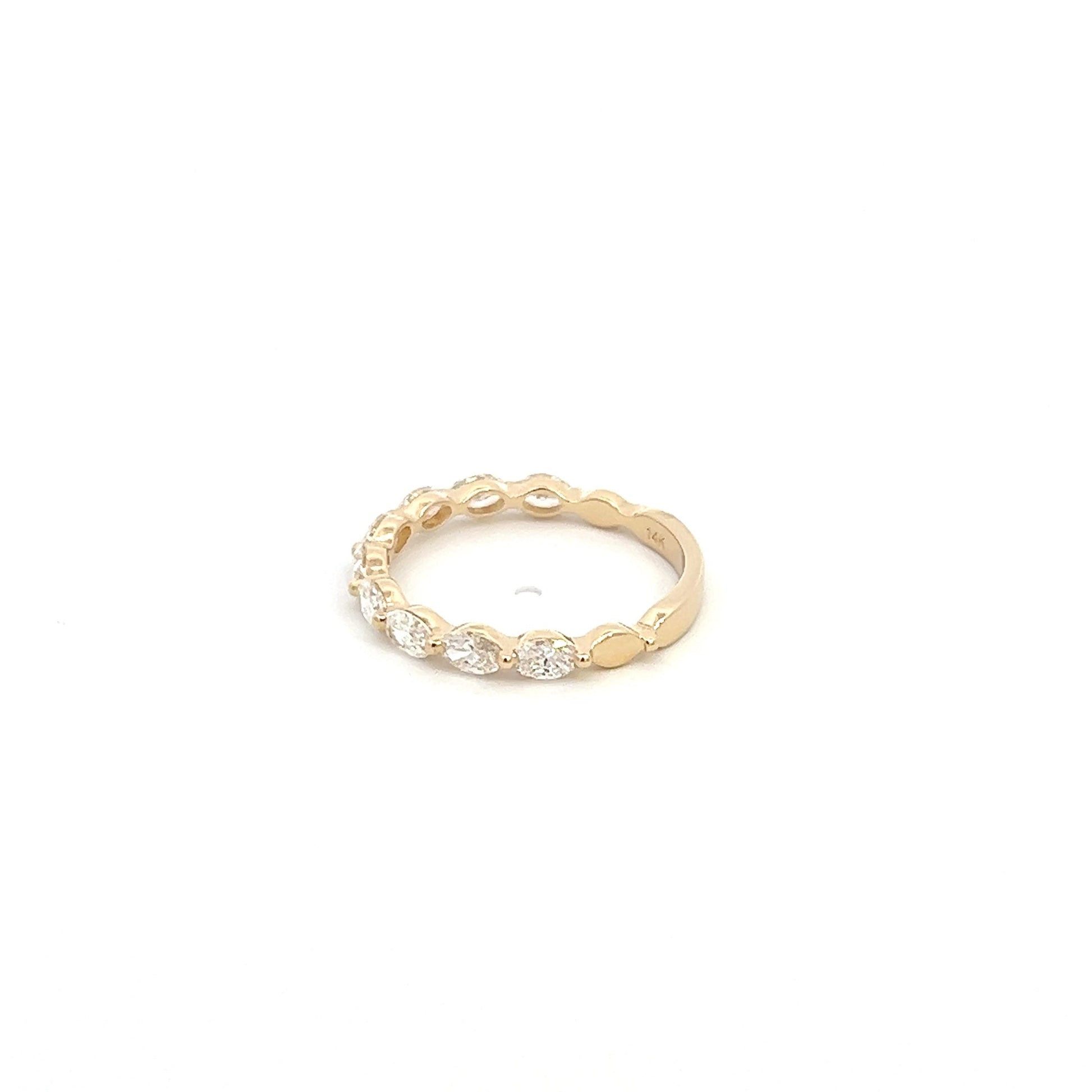 14K Yellow Gold Oval Diamond Stackable Ring (.81ctw)
