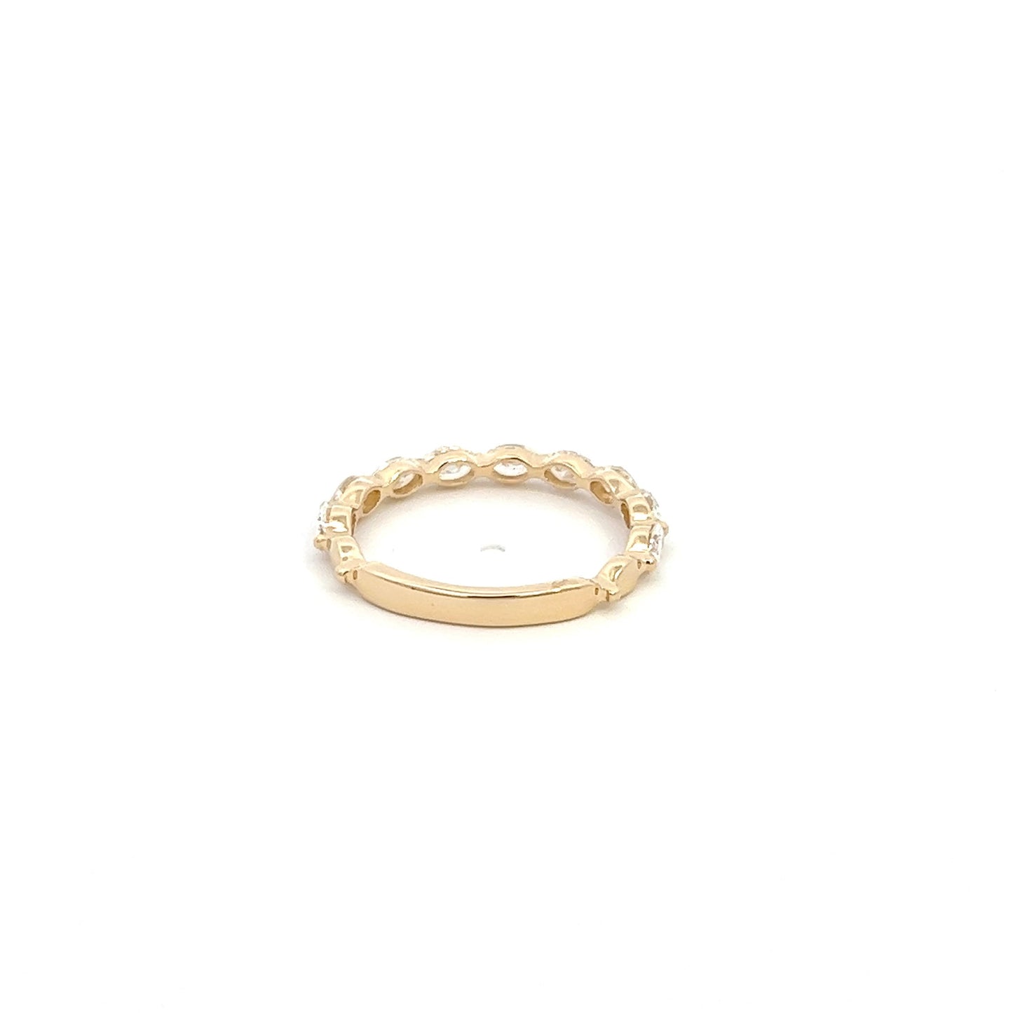 14K Yellow Gold Oval Diamond Stackable Ring (.81ctw)