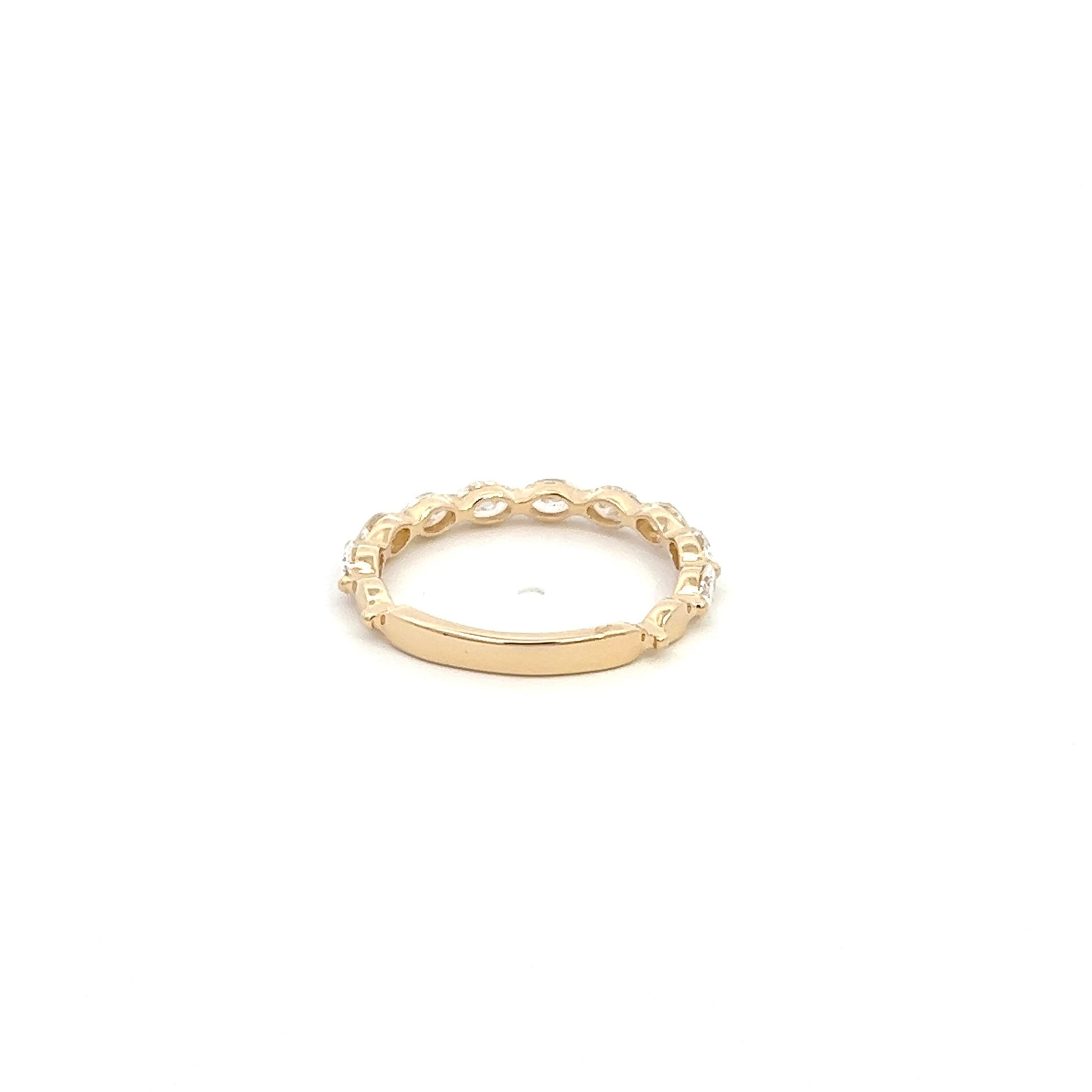 14K Yellow Gold Oval Diamond Stackable Ring (.81ctw)