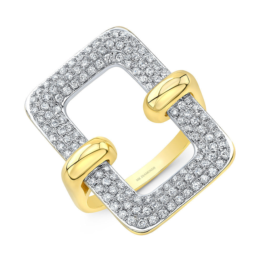 14K Yellow Gold Diamond Pave Fashion Ring (.70ctw)