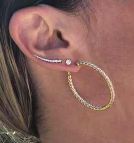 14K Yellow Gold Diamond Ear Climber (.25ctw)