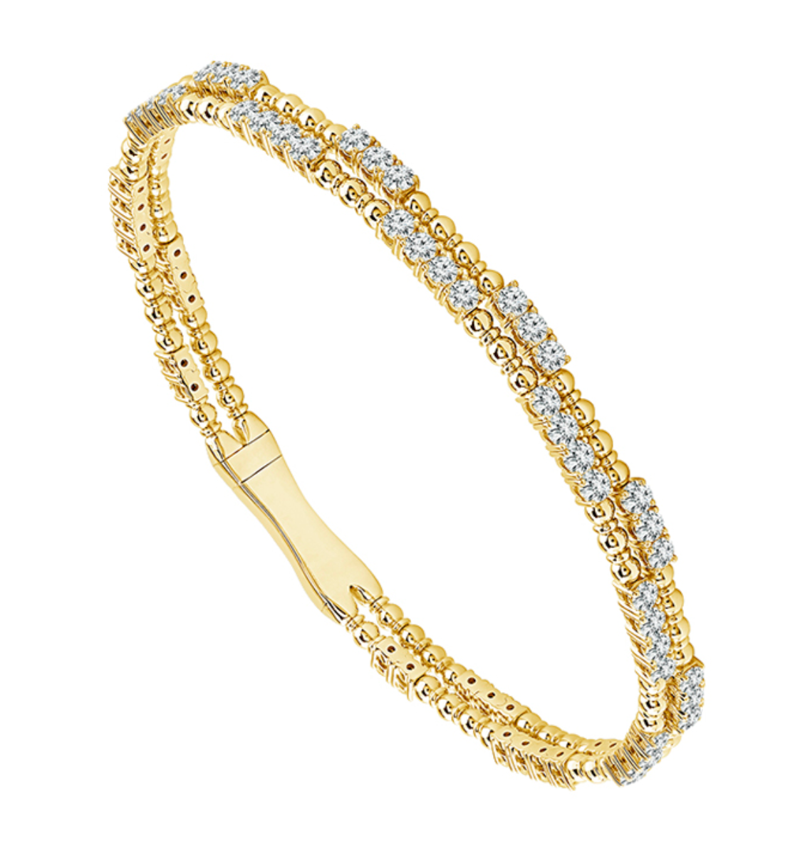 14K Yellow Gold Scatter Diamond Flexi Bracelet