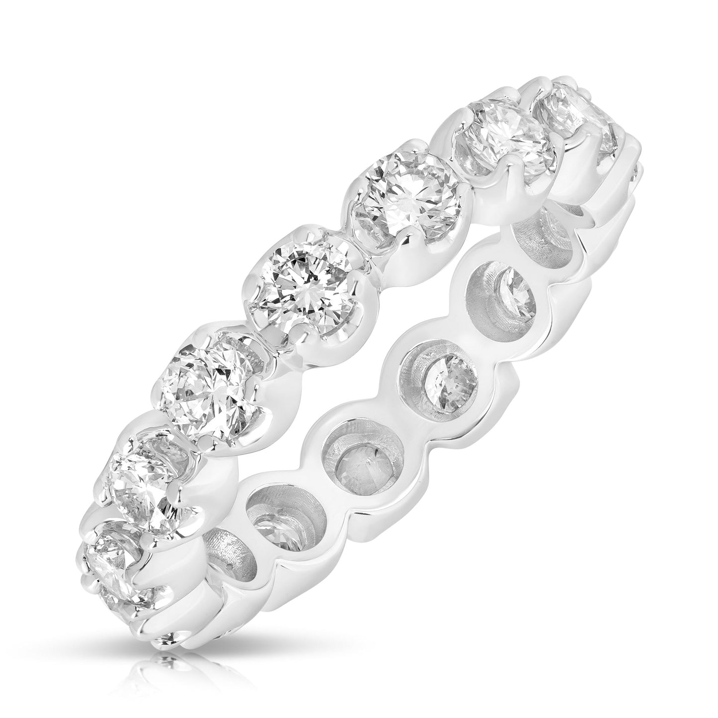 14K White Gold Round Diamond Eternity Ring (2.08ctw)