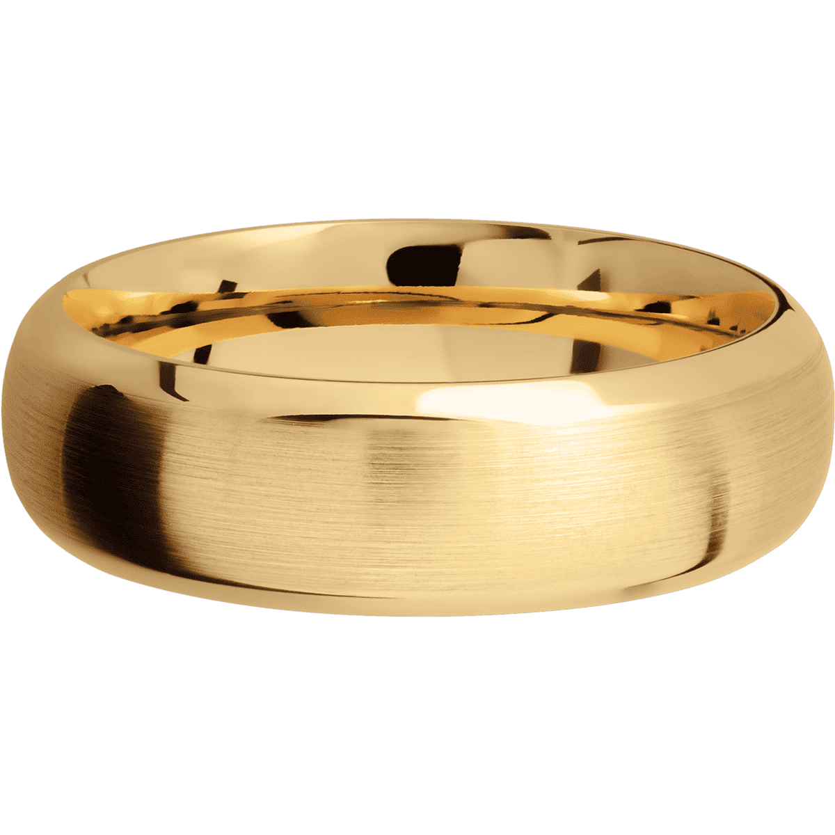 14K Yellow Gold + Satin , Polish Finish