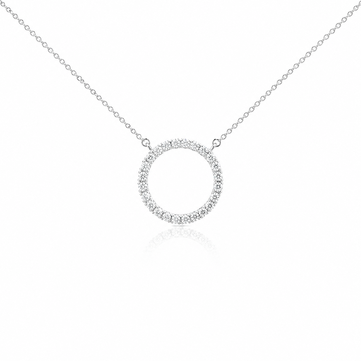White Gold Circle Pendant With Internally Flawless Diamonds