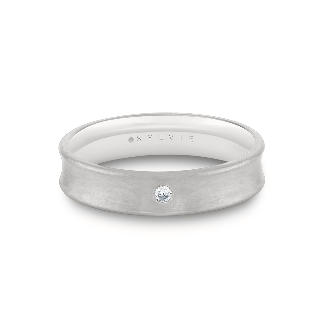 Heritage Brushed Mens Band with Diamond Accent - Philip