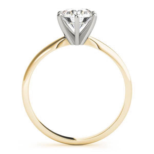 14K Yellow Gold Round Brilliant Diamond Six Prong Solitaire Engagement Ring (1ctw)