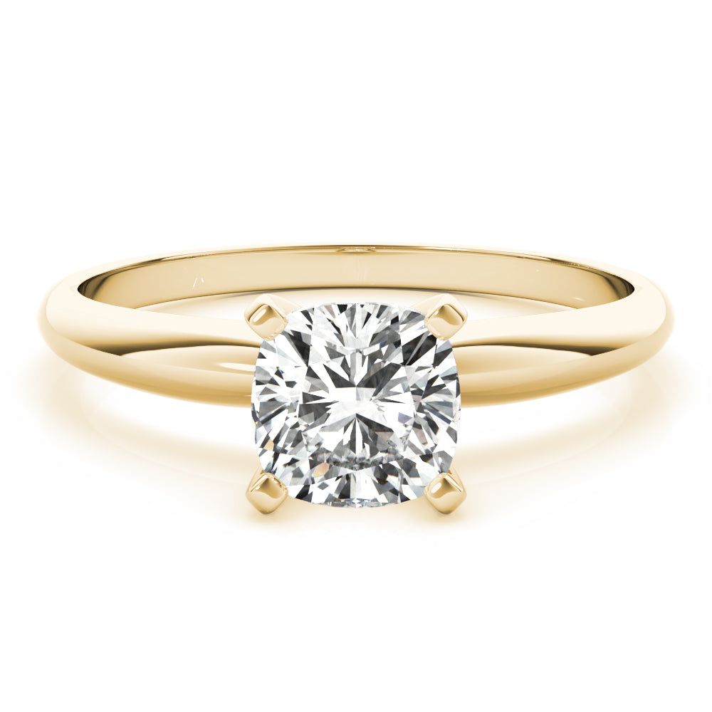 14K Yellow Gold Cushion Cut Diamond Solitaire Engagement Ring (1ctw)