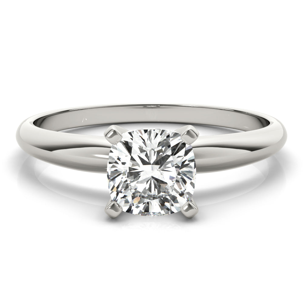 14K White Gold Cushion Cut Diamond Solitaire Engagement Ring (1ctw)