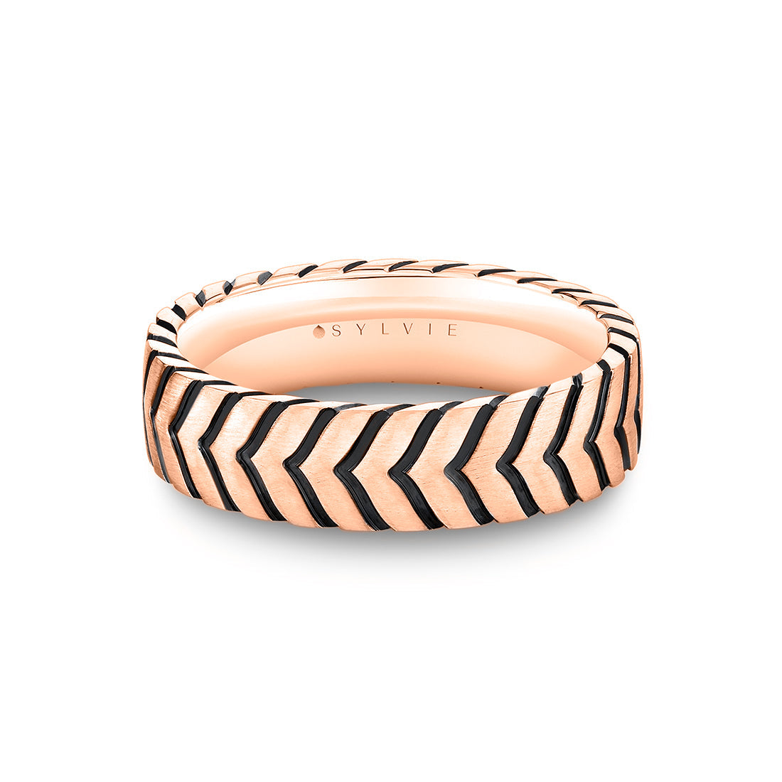 Shell Apex Engraved Mens Band - Myles