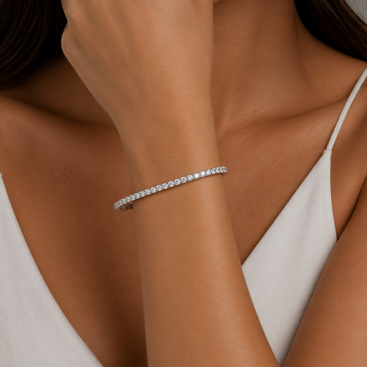 White Gold Flexible Diamond Bracelet