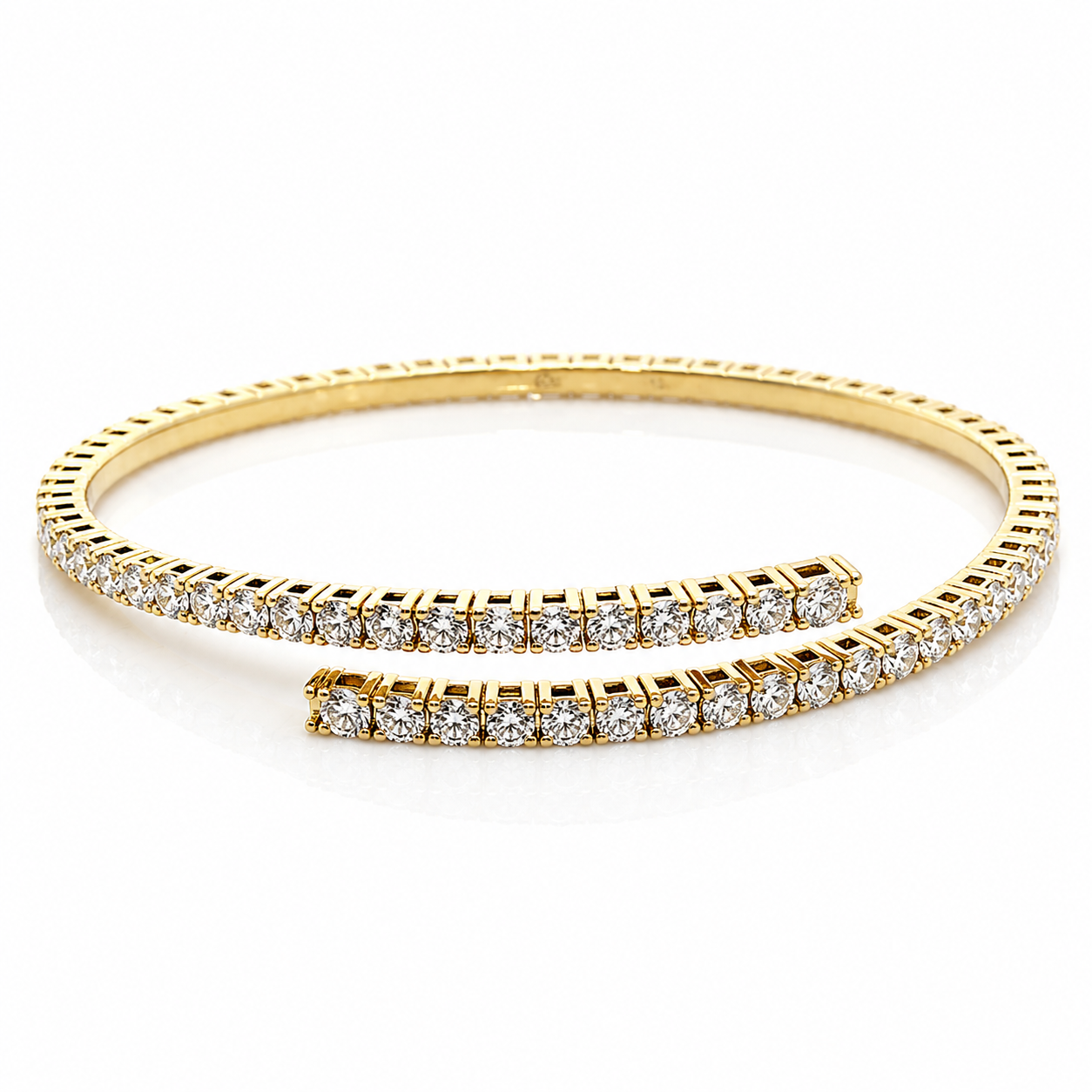 Yellow Gold Flexi Diamond Bypass Cuff