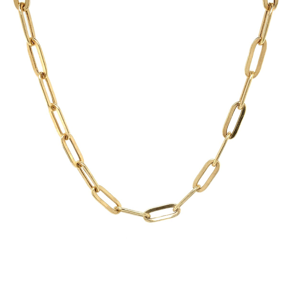 14K Yellow Gold Paper Clip Chain
