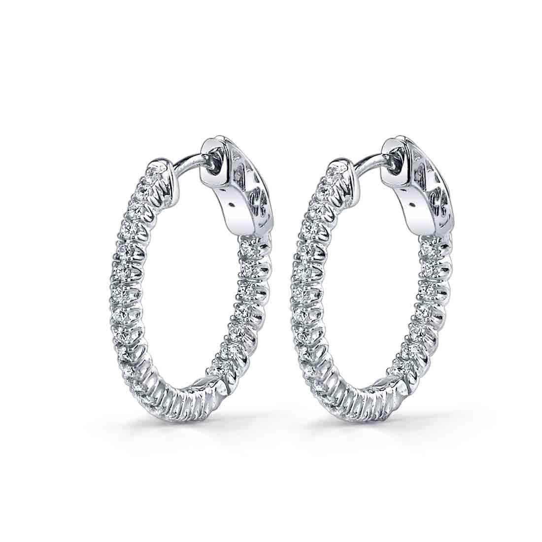 Diamond Huggie Earrings - 19MM - 0.40 Carats