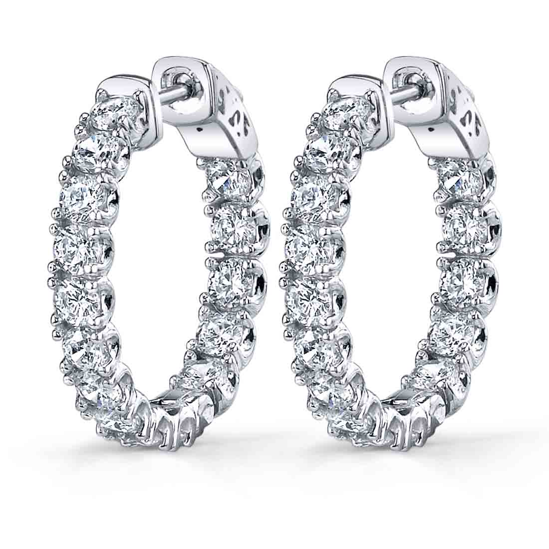Extra Thick Diamond Huggie Earrings - 25MM - 3.40 Carats