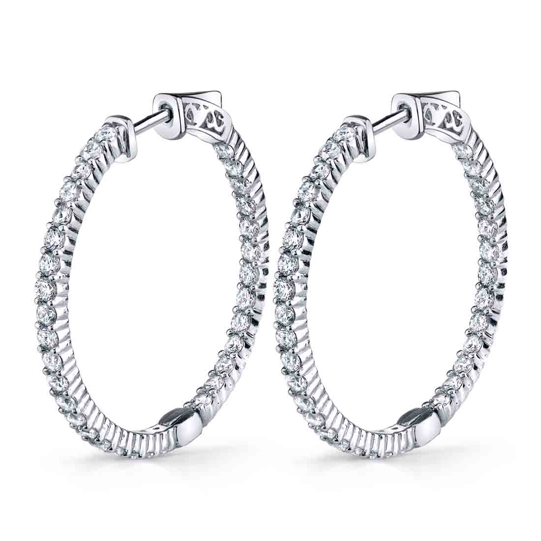 Classic Pave Diamond Hoop Earrings - 44MM - 3.00 Carats