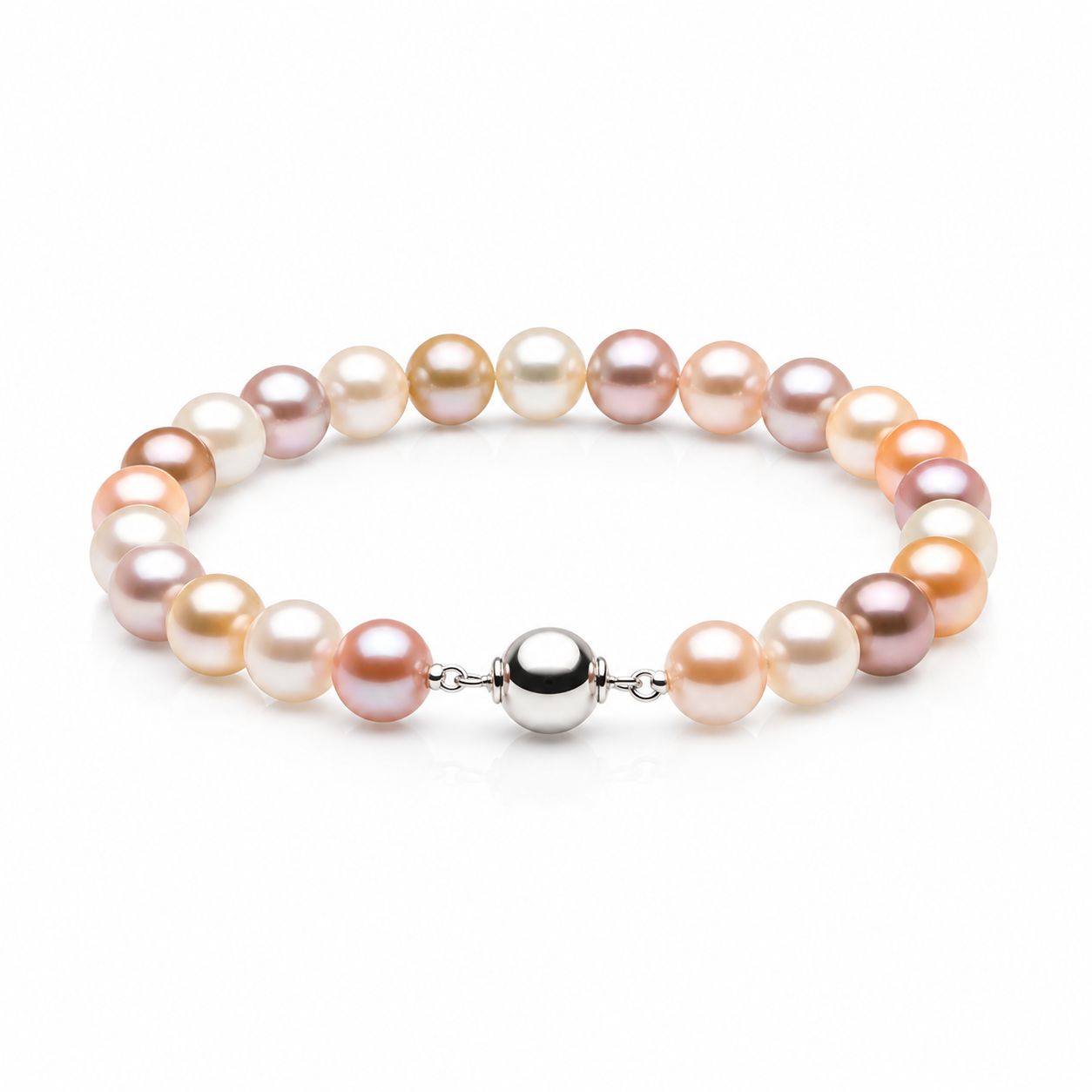 Sterling Silver Cultured Multi-Color Freshwater Pearl Bracelet