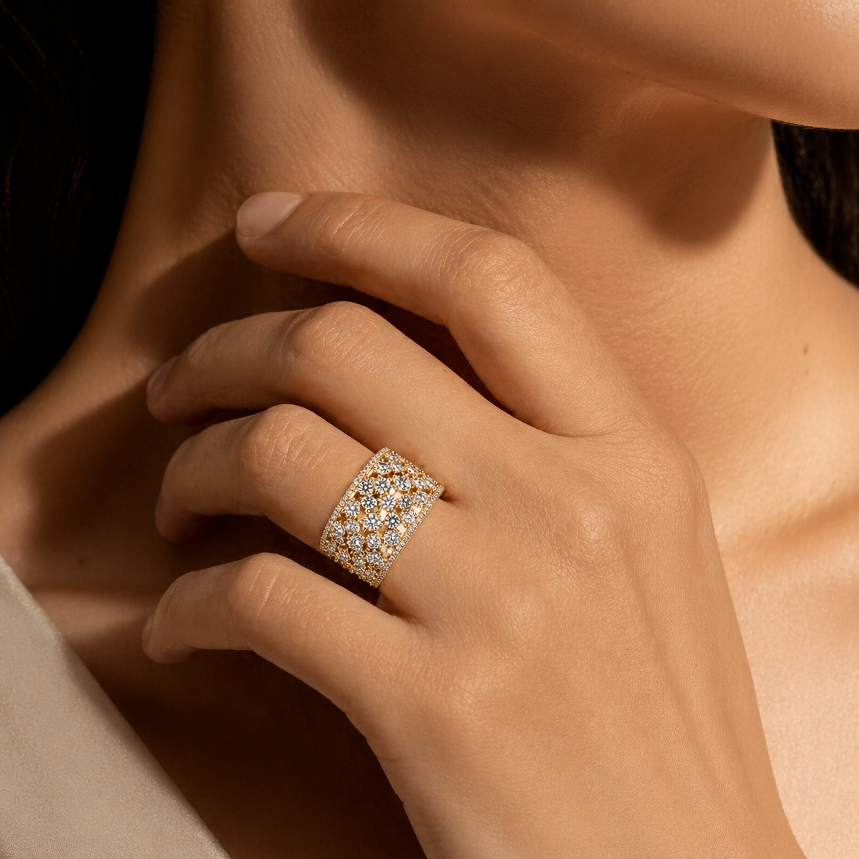 Yellow Gold Lab-Grown Diamond Cocktail Ring