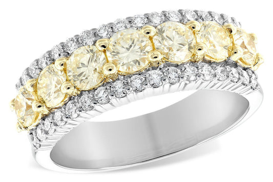 14K White And Yellow Gold Yellow Diamond Anniversary Ring (1.64ctw)