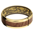 10K Yellow Gold + Polish , Polish Finish + Burnt Bronze
