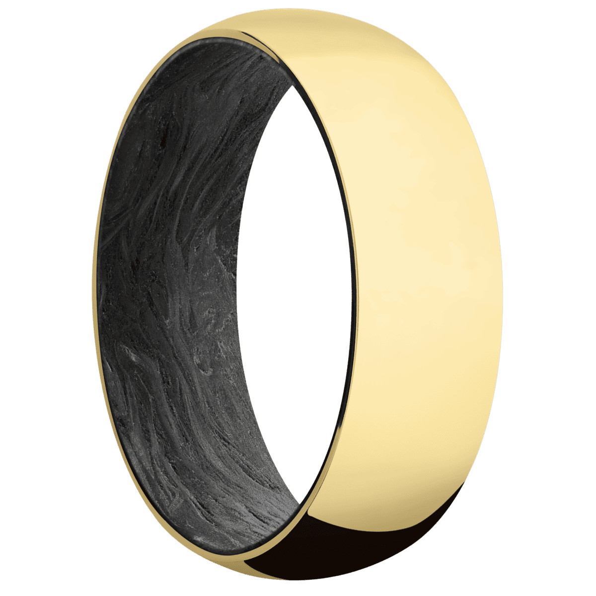 18K Yellow Gold + Polish Finish + Forged Carbon Fiber
