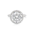 14K White Gold Round Diamond Halo Engagement Ring (5.11ct)