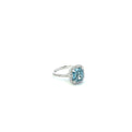 18K White Gold Cushion Cut Lab Grown Blue Diamond Halo Ring (4.76ctw)