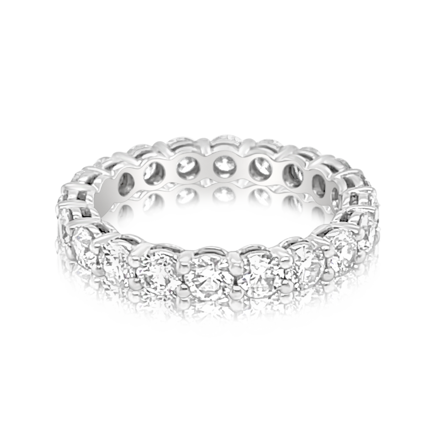 14K White Gold Shared Prong Diamond Eternity Ring (2.45ctw)