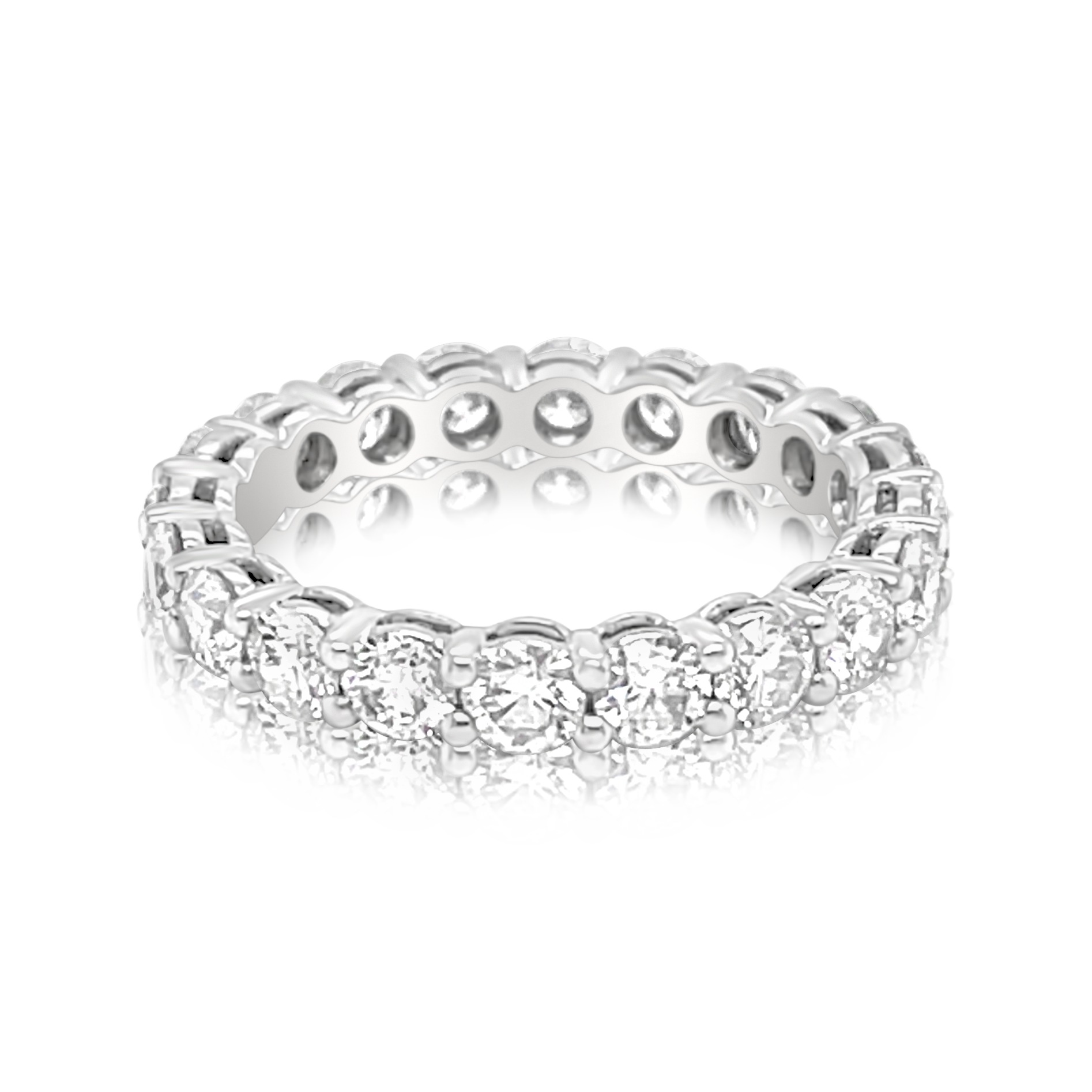 14K White Gold Shared Prong Diamond Eternity Ring (2.45ctw)