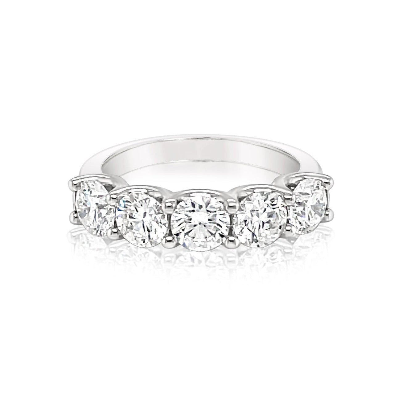 14K White Gold Diamond Five Stone Ring (2.03ctw)