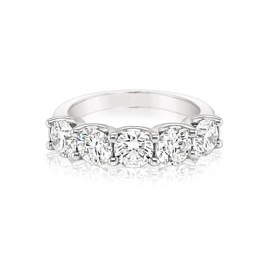 14K White Gold Diamond Five Stone Ring (2.03ctw)