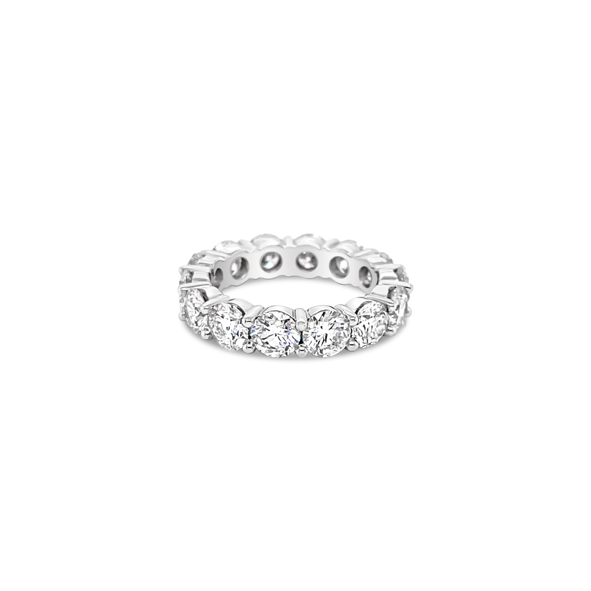 14K White Gold Eternity Ring With Round Brilliant Diamonds (5.01ctw)