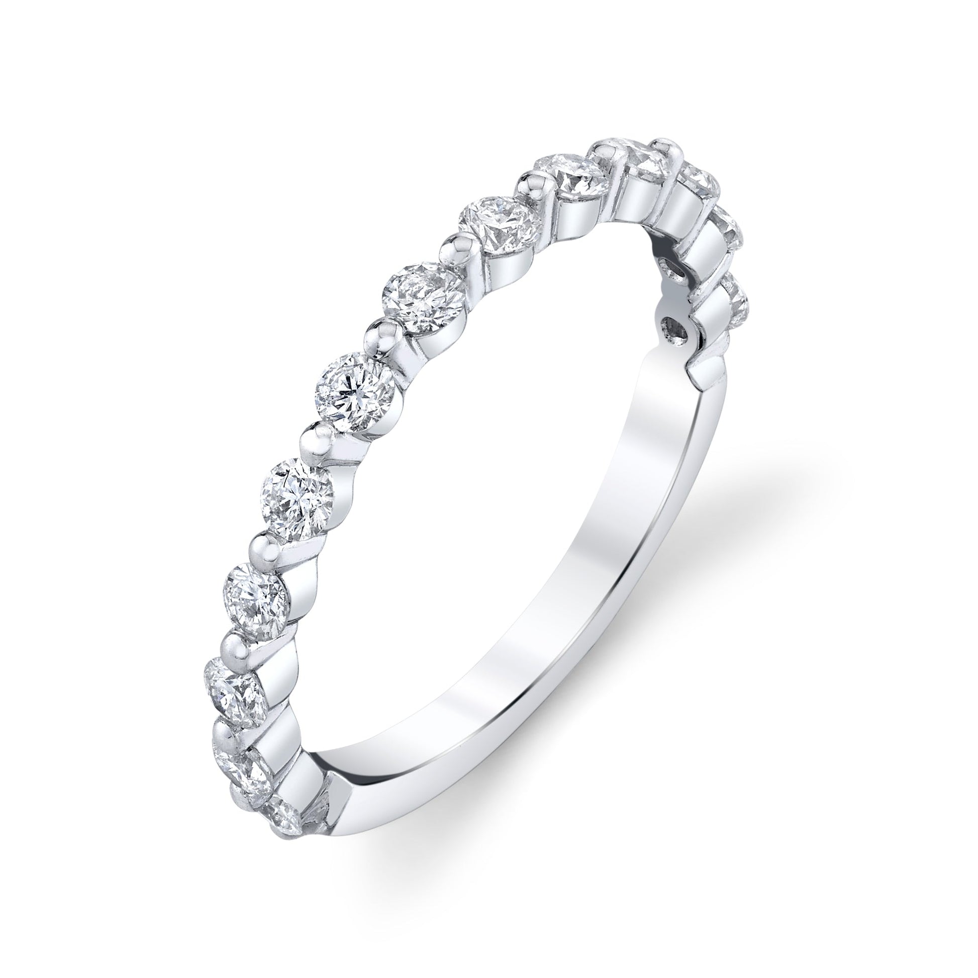 14K White Gold Single Prong Diamond Wedding Ring (0.44 ctw)