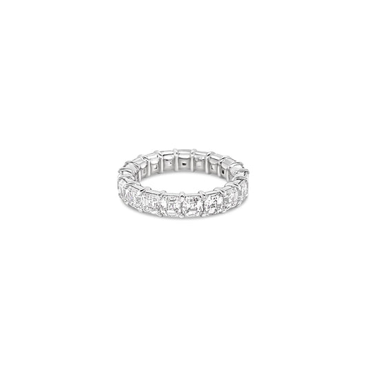 14K White Gold Eternity Ring With Asscher Cut Diamonds (4.71ctw)