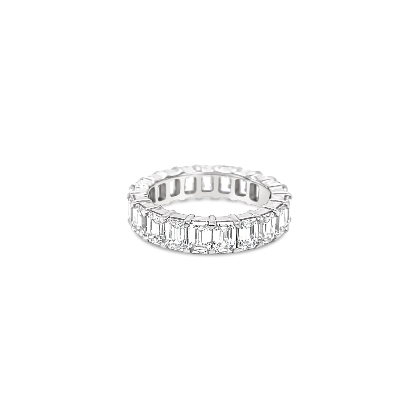 Platinum Eternity Ring With Emerald Cut Diamonds (5.35ctw)