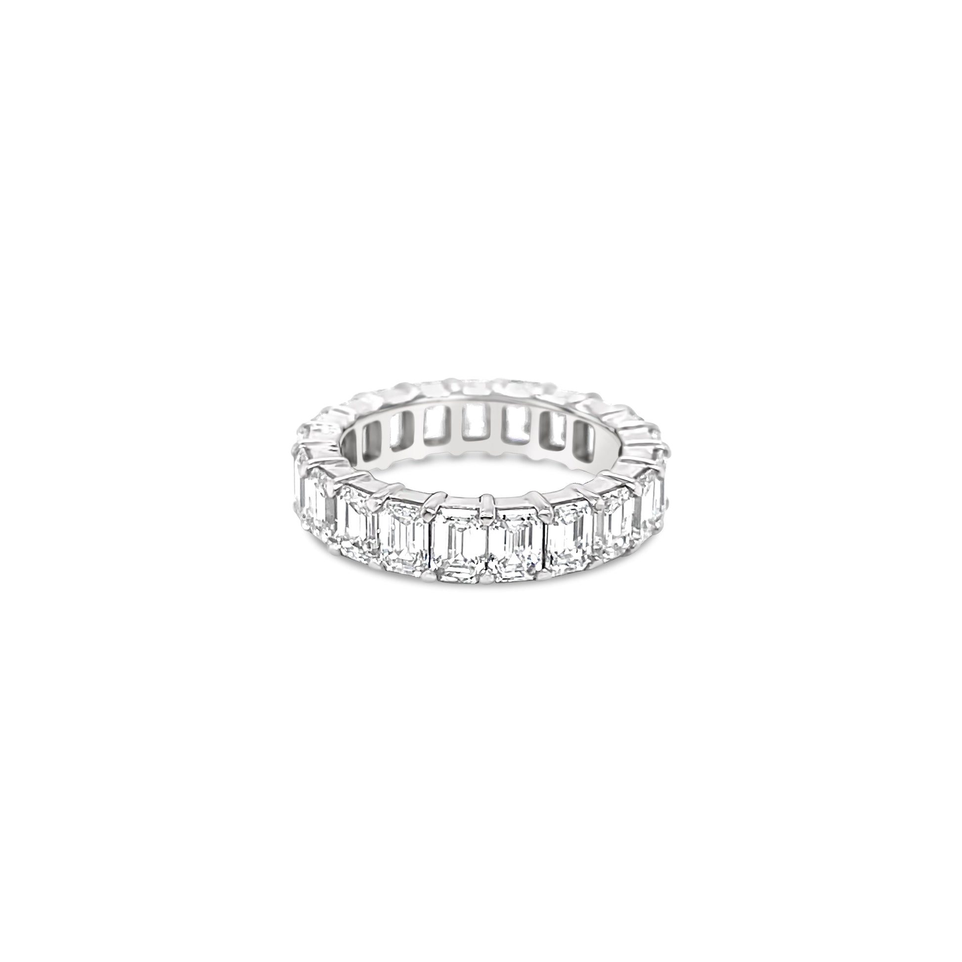 Platinum Eternity Ring With Emerald Cut Diamonds (5.35ctw)