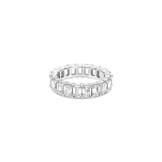 Platinum Eternity Ring With Emerald Cut Diamonds (5.35ctw)