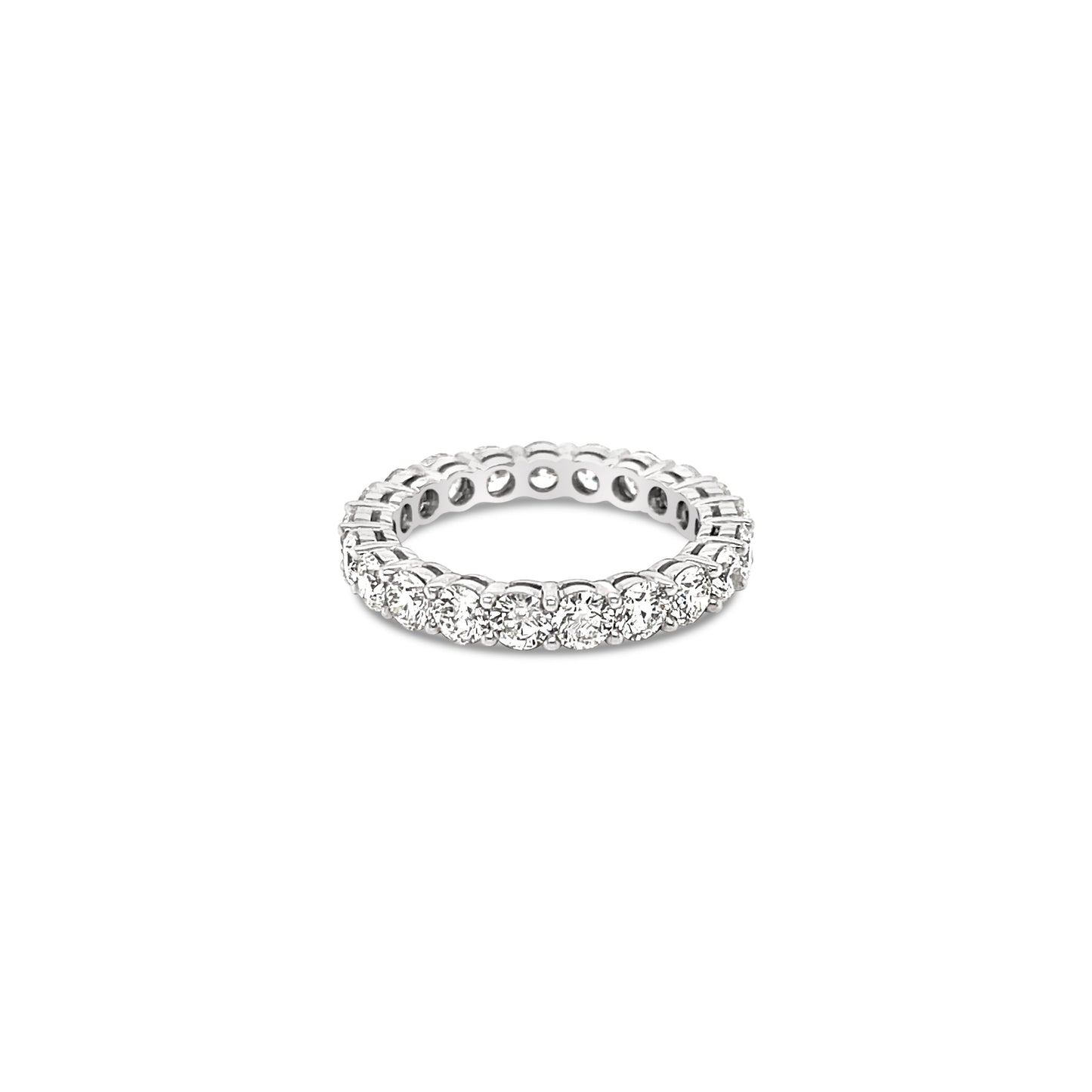 14K White Gold Eternity Ring With Round Brilliant Diamonds (3.15ctw)