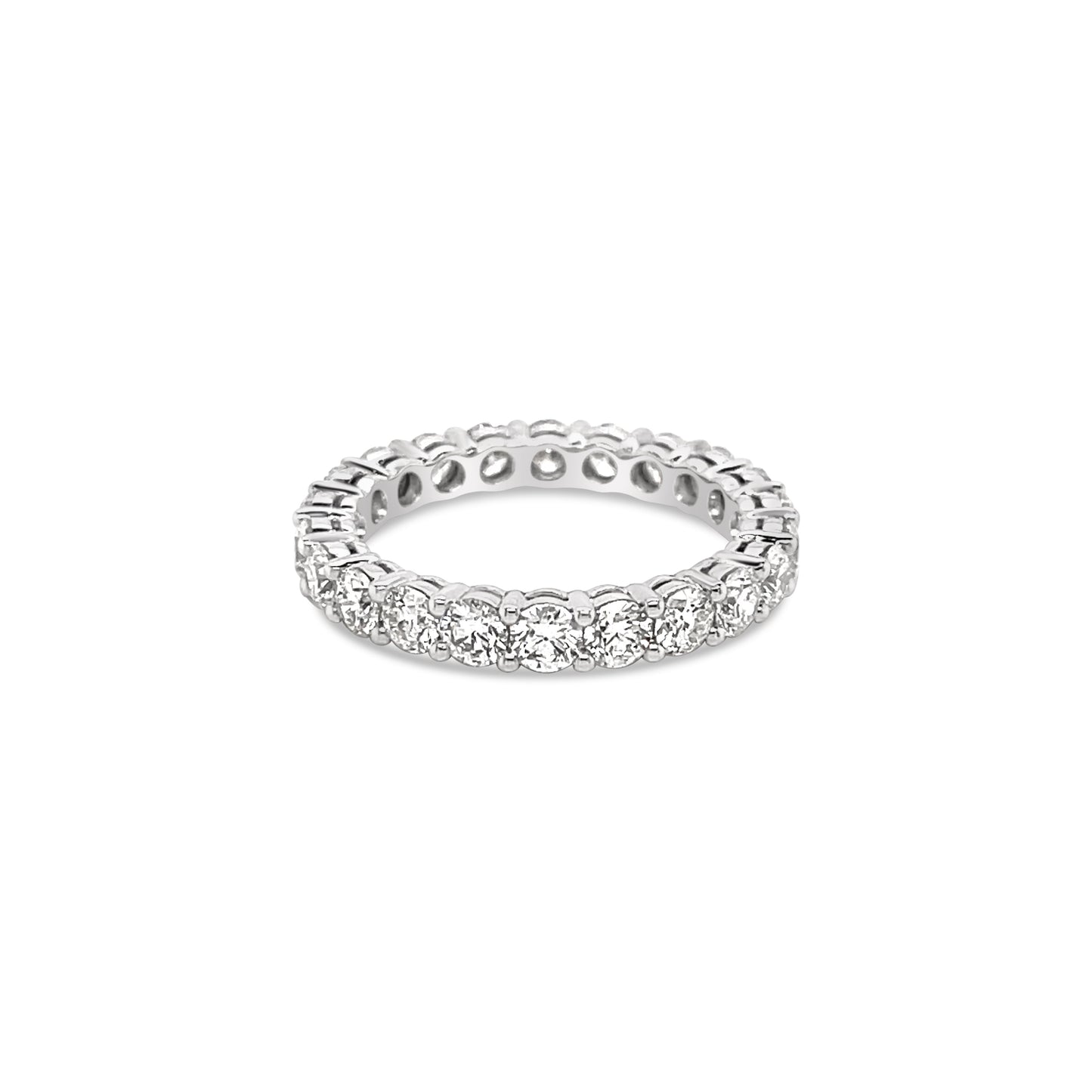 14K White Gold Eternity Ring With Round Brilliant Diamonds (2.40ctw)