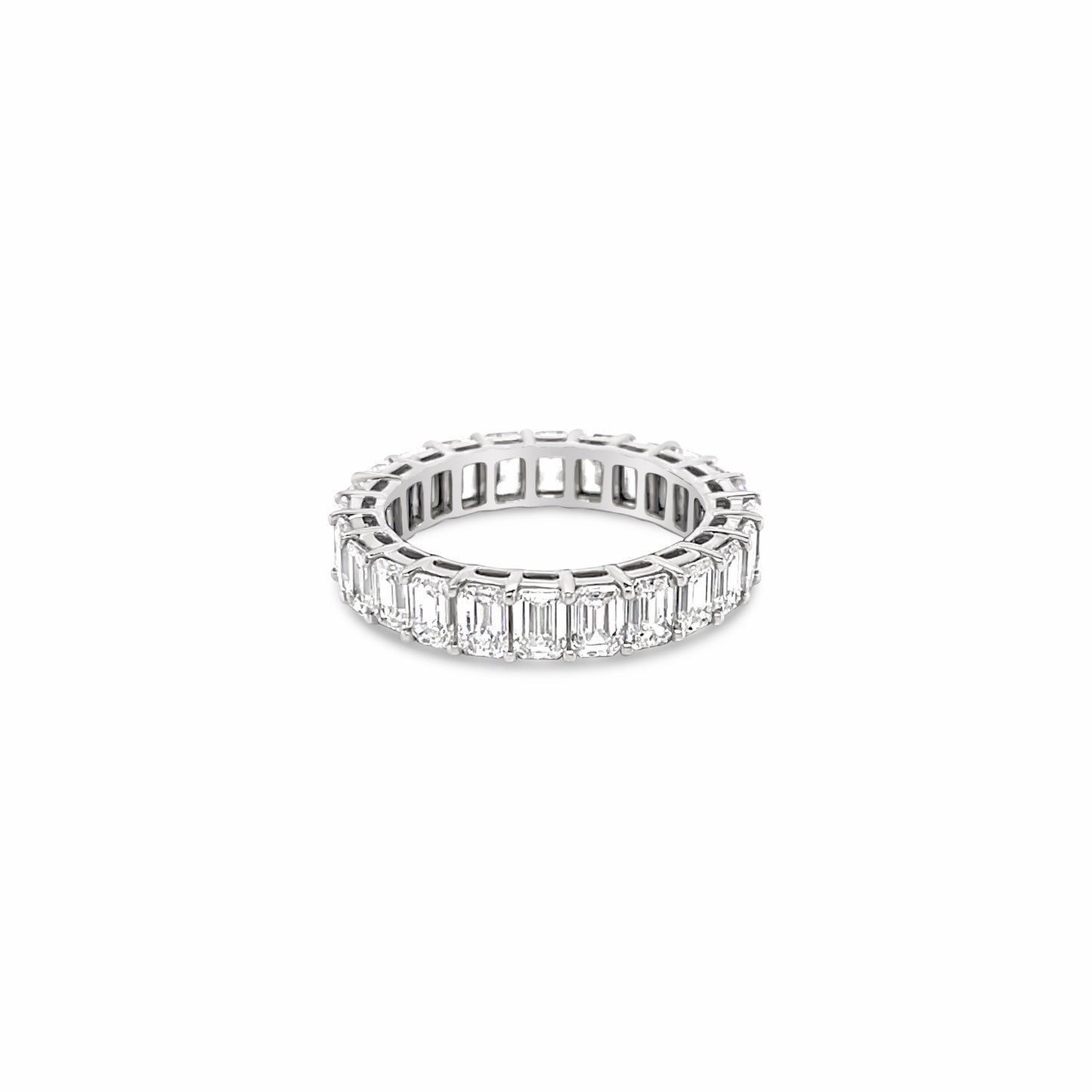 14K White Gold Eternity Ring With Emerald Cut Diamonds (4.75ctw)