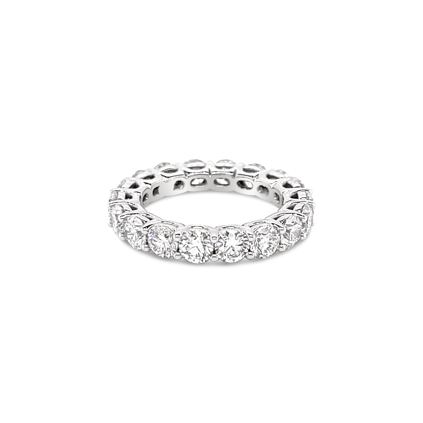 14K White Gold Eternity Ring With Round Brilliant Diamonds (3.19ctw)