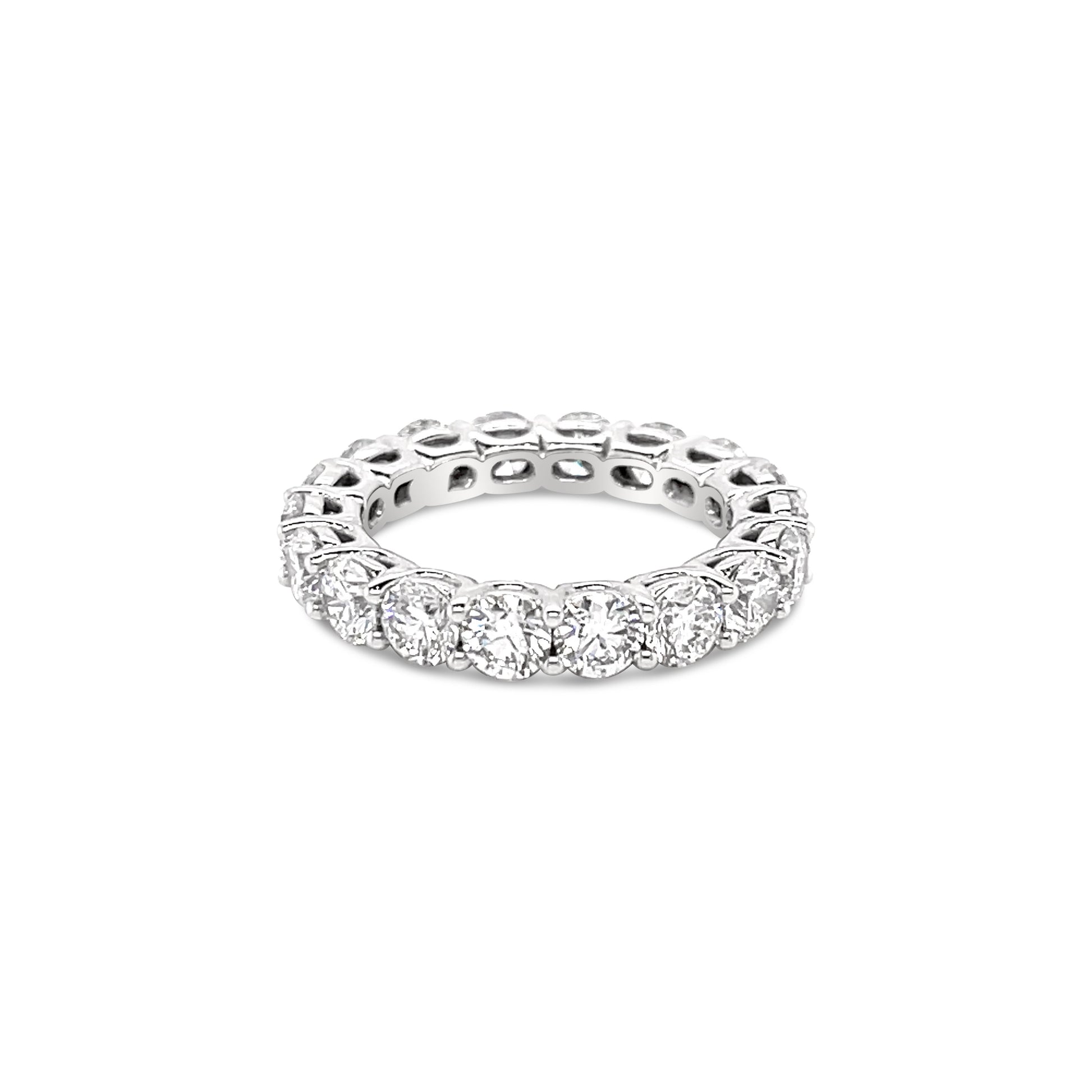 14K White Gold Eternity Ring With Round Brilliant Diamonds (3.19ctw)