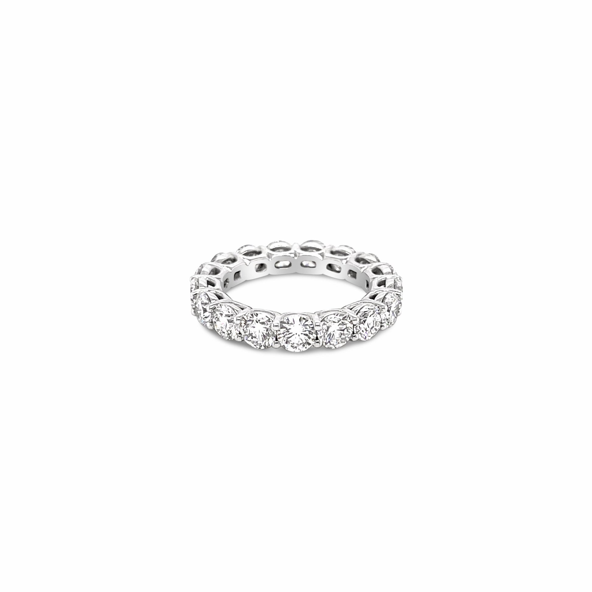 14K White Gold Eternity Ring With Round Brilliant Diamonds (4.10ctw)