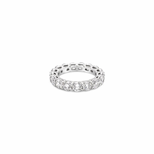 14K White Gold Eternity Ring With Round Brilliant Diamonds (4.10ctw)