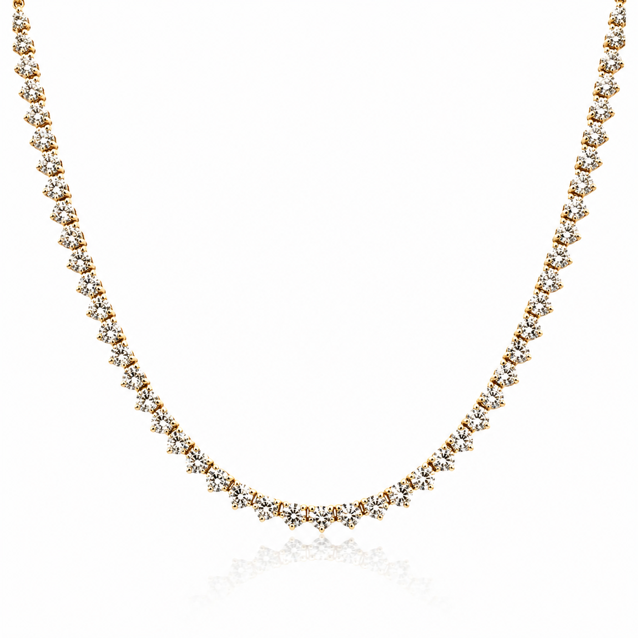 Yellow Gold 11ctw Diamond Riviera Necklace