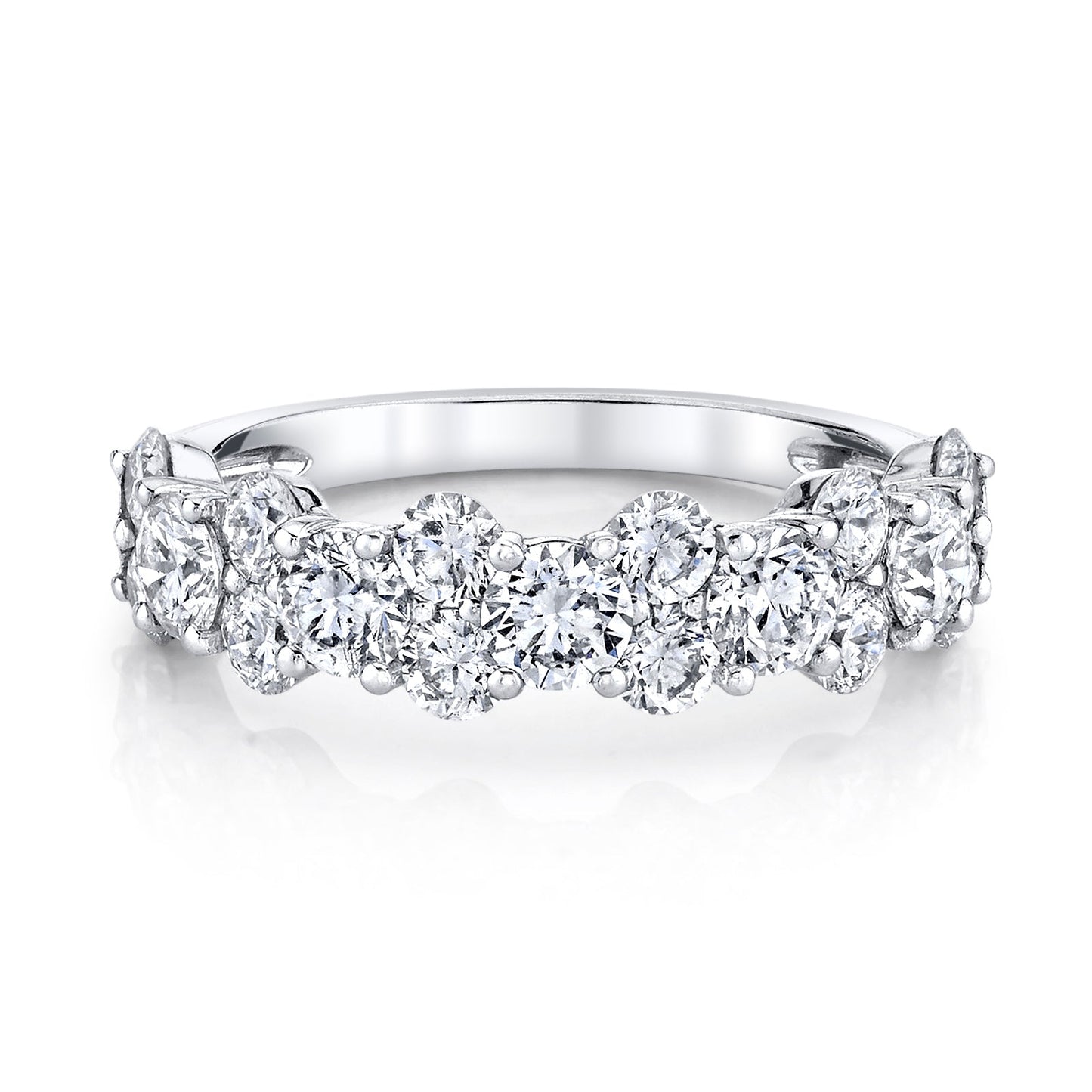 18K White Gold Oval and Round Diamond Band (1.92ctw)