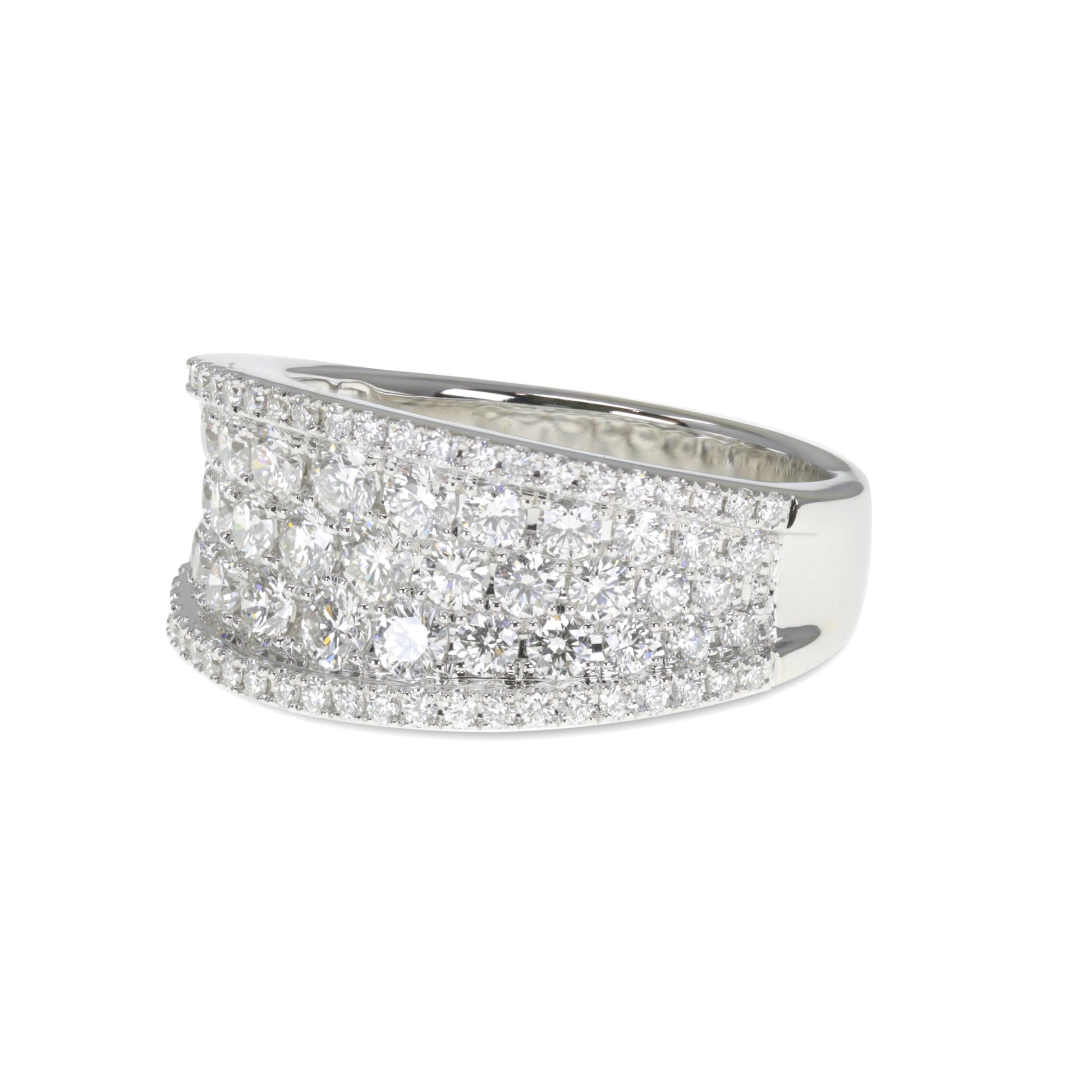 14K White Gold Tapered Pave Anniversary Ring (1.70ctw)